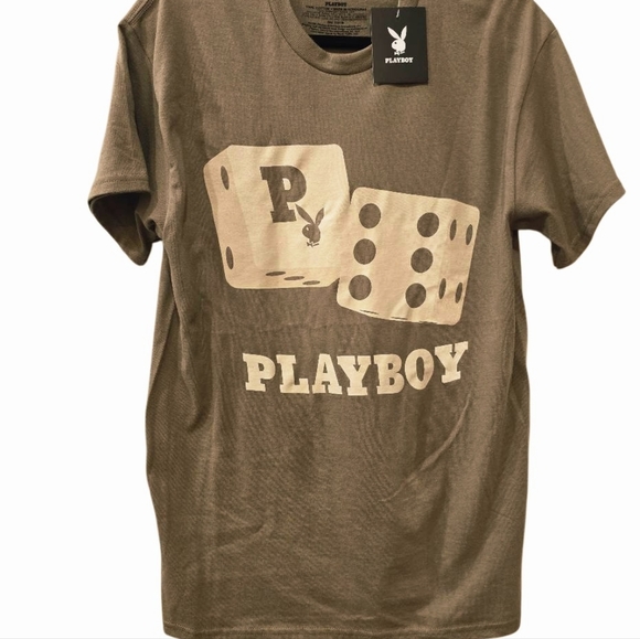 PLAYBOY Double Or Nothing Graphic S/S Crewneck T-Shirt - Picture 1 of 4